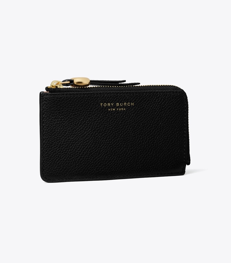 Tory Burch designer portes-cartes Porte-cartes à glissière Romy dans Black angle