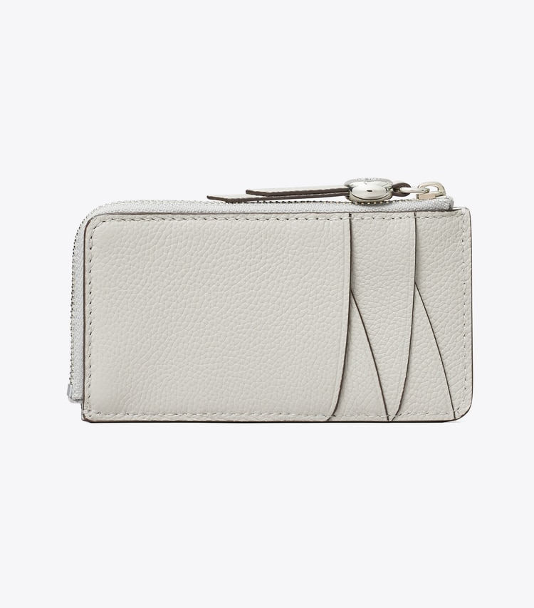 Tory Burch designer portes-cartes Porte-cartes à glissière Romy dans Dove Gray retour