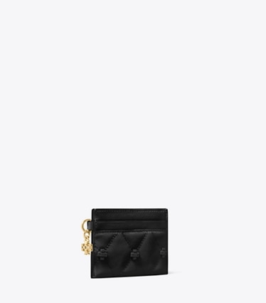 Tory Burch designer portes-cartes Porte-cartes Bunny Knot dans Black angle