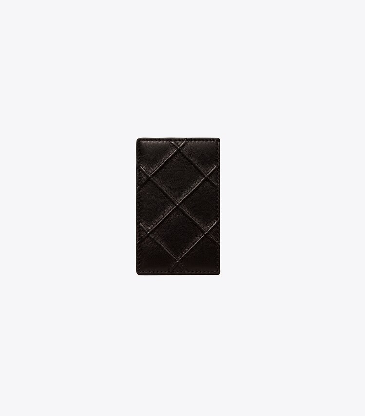 Tory Burch designer portes-cartes Porte-cartes Fleming en cuir souple in Black retour