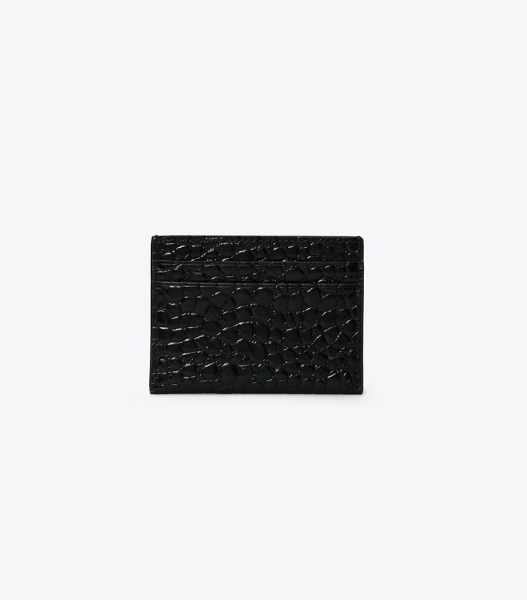 Tory Burch designer portes-cartes Porte-cartes gaufré Robinson dans Black détails