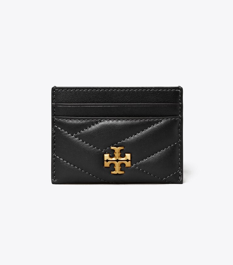 Tory Burch designer portes-cartes Porte-cartes Kira à chevrons in Black angle