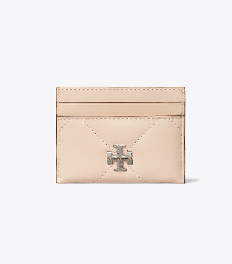 Tory Burch designer portes-cartes Porte-cartes Kira à matelassage losange in Soft Pink angle