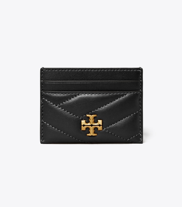 Tory Burch designer portes-cartes Porte-cartes Kira Chevron dans Black de face