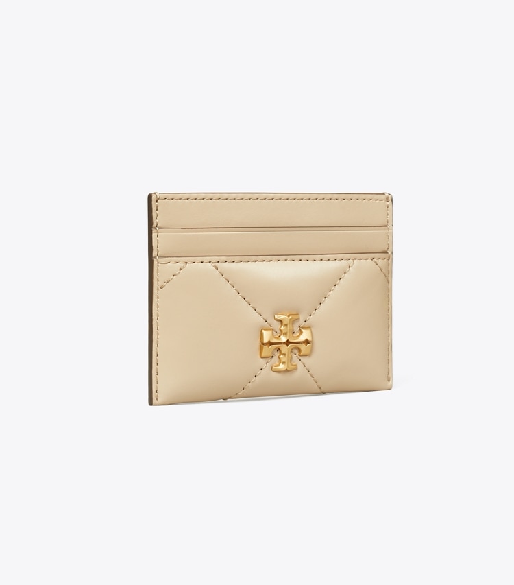 Tory Burch designer portes-cartes Porte-cartes Kira Diamond Quilt dans Light Stone angle