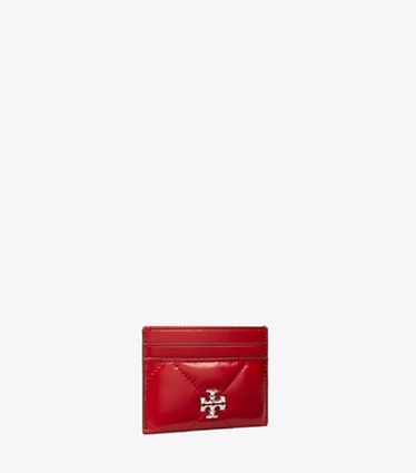 Tory Burch designer portes-cartes Porte-cartes Kira Diamond Quilt dans Red angle