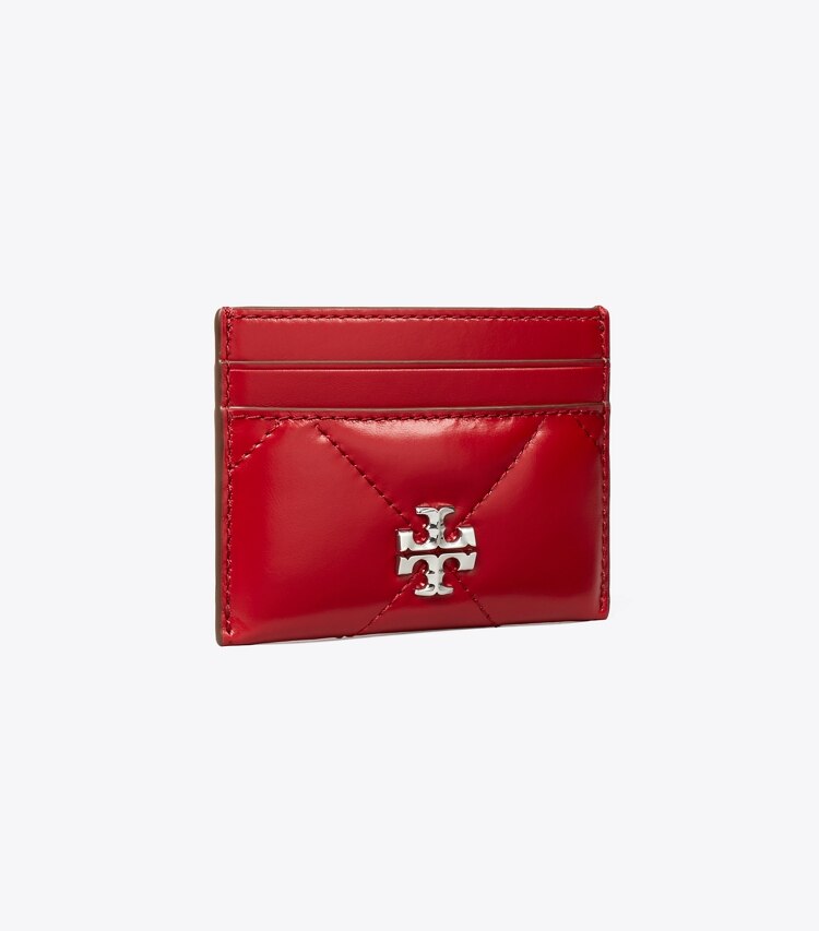 Tory Burch designer portes-cartes Porte-cartes Kira Diamond Quilt dans Red angle