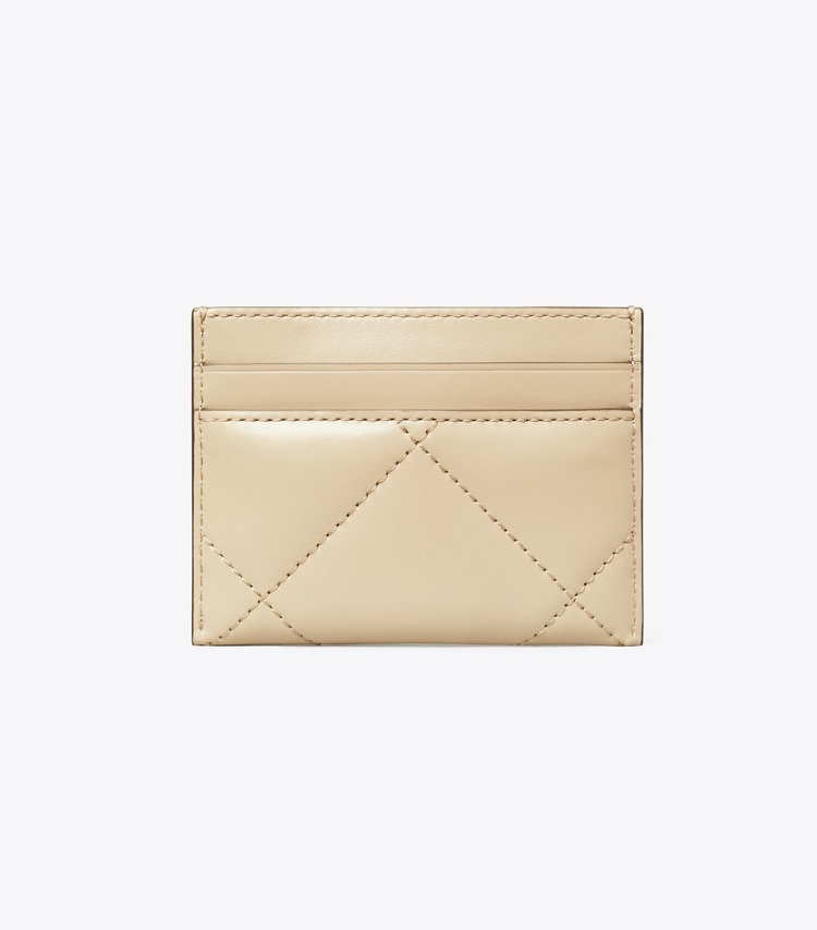 Tory Burch designer portes-cartes Porte-cartes Kira Diamond Quilt dans Light Stone retour