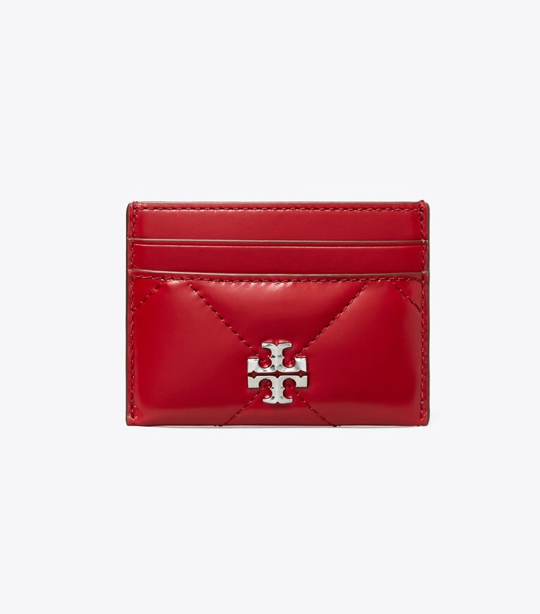 Tory Burch designer portes-cartes Porte-cartes Kira Diamond Quilt dans Red de face