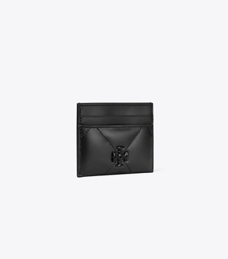 Tory Burch designer portes-cartes Porte-cartes Kira matelassé diamant dans Black angle