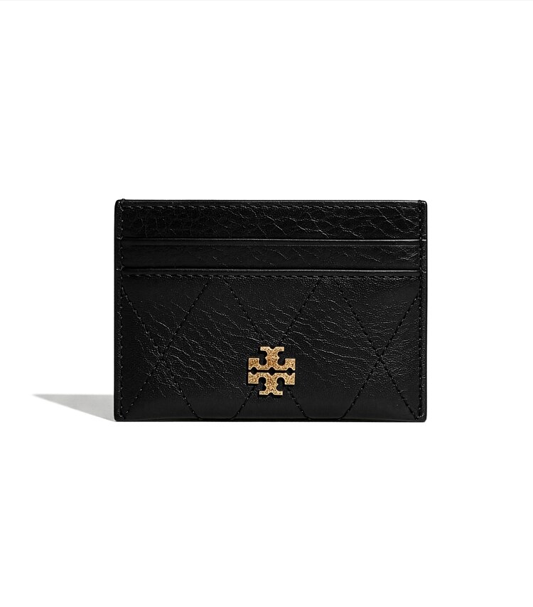 Tory Burch designer portes-cartes Porte-cartes matelassé Charlie avec pavé dans Black supplémentaire