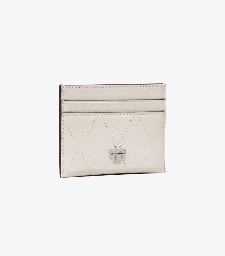 Tory Burch designer portes-cartes Porte-cartes matelassé Charlie dans Light Cream angle