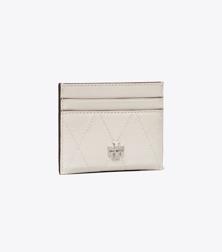 Tory Burch designer portes-cartes Porte-cartes matelassé Charlie dans Light Cream angle