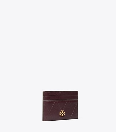 Tory Burch designer portes-cartes Porte-cartes matelassé Charlie dans Vintage Bordeaux angle