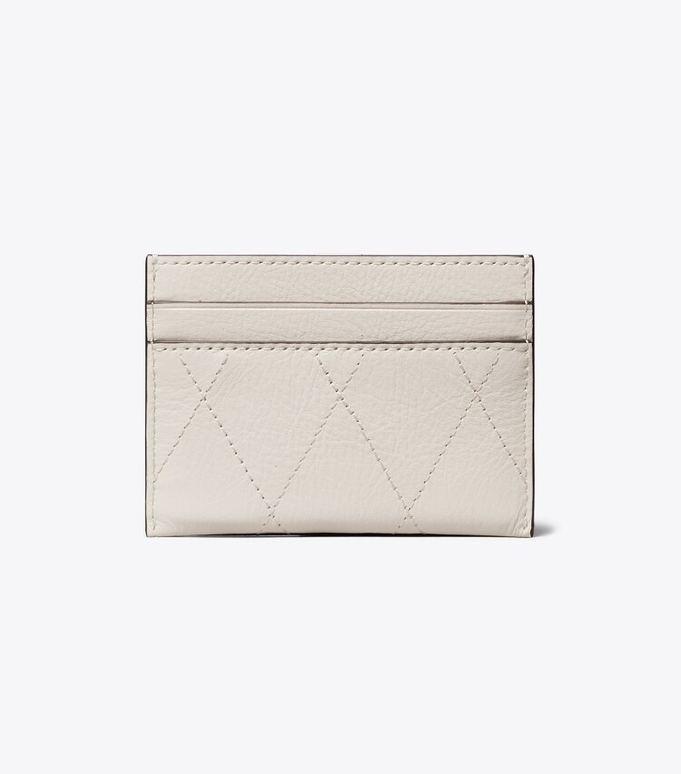 Tory Burch designer portes-cartes Porte-cartes matelassé Charlie dans Light Cream retour