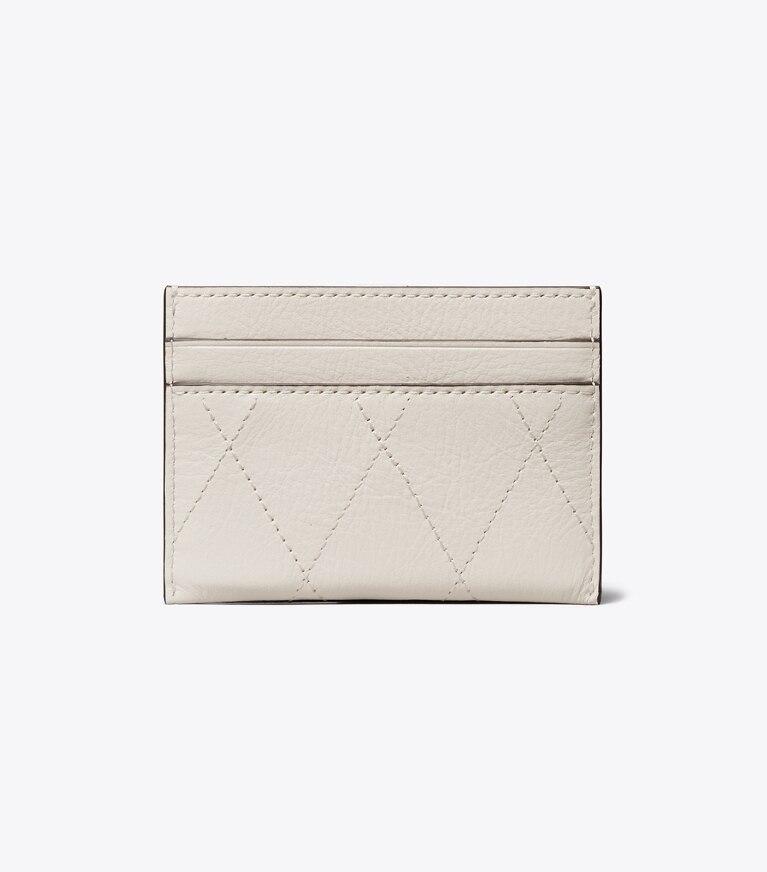 Tory Burch designer portes-cartes Porte-cartes matelassé Charlie dans Light Cream retour
