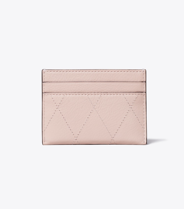 Tory Burch designer portes-cartes Porte-cartes matelassé Charlie in Soft Pink retour
