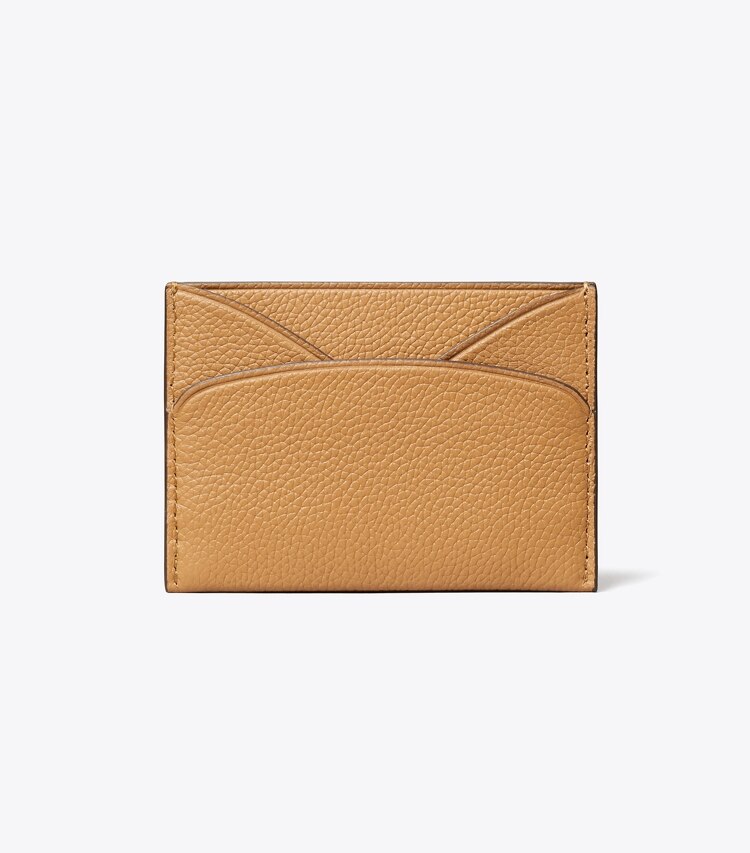 Tory Burch designer portes-cartes Porte-cartes plat en cuir in Tiramisu retour