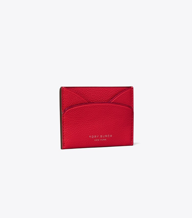 Tory Burch designer portes-cartes Porte-cartes plat Romy in Tory Red angle