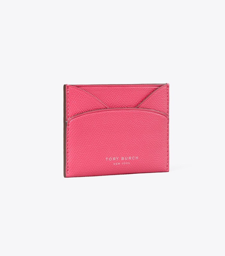Tory Burch designer portes-cartes Porte-cartes plat Romy in Bright Pink angle