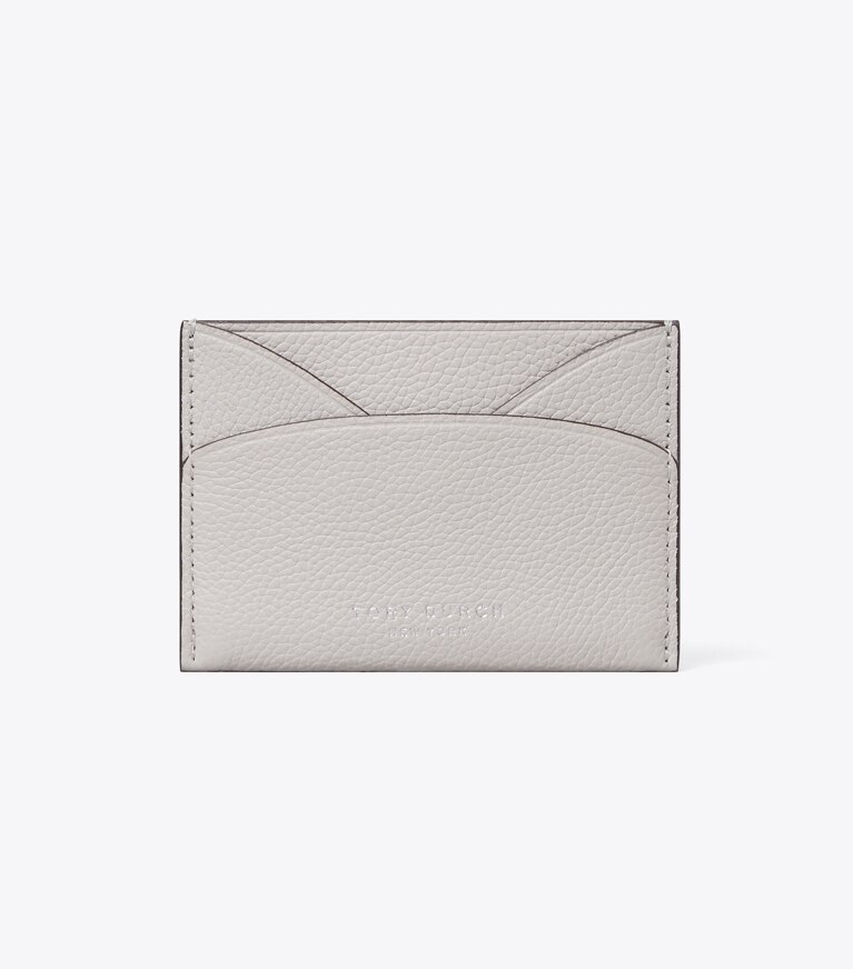 Tory Burch designer portes-cartes Porte-cartes plat Romy in Ash Cloud front