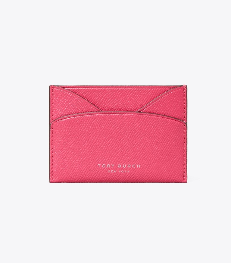 Tory Burch designer portes-cartes Porte-cartes plat Romy in Bright Pink front
