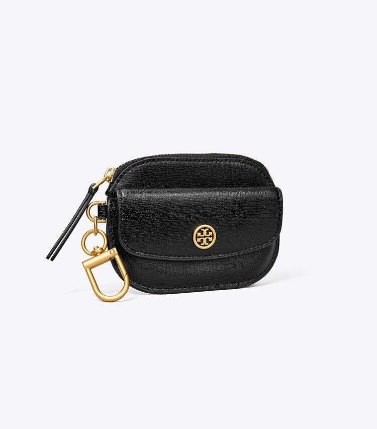Tory Burch designer portes-cartes Porte-cartes porte-clés Robinson dans Black angle