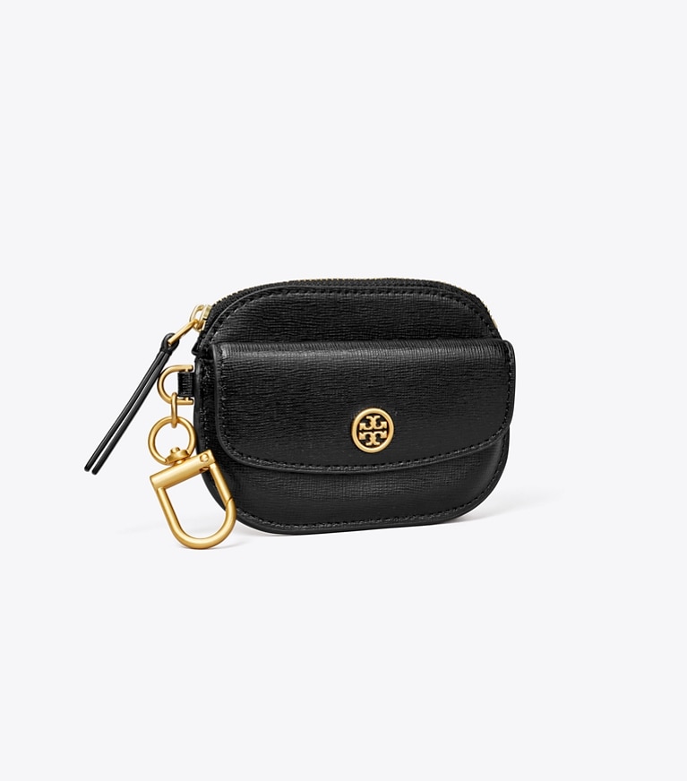 Tory Burch designer portes-cartes Porte-cartes porte-clés Robinson dans Black angle