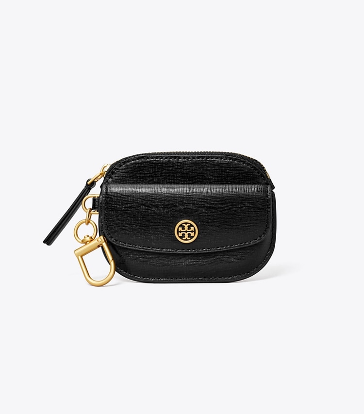 Tory Burch designer portes-cartes Porte-cartes porte-clés Robinson dans Black de face