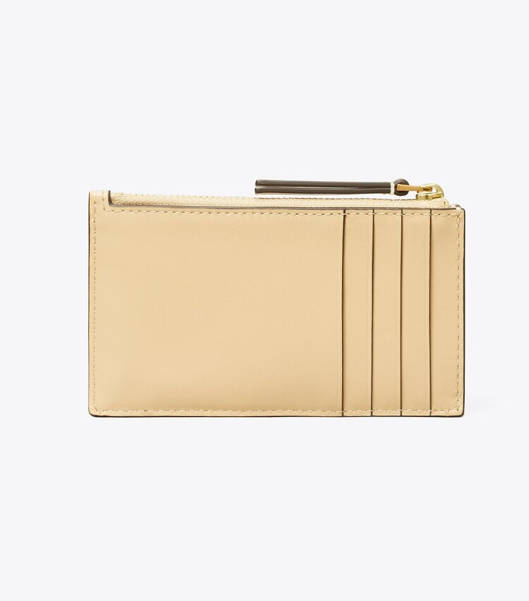 Tory Burch designer portes-cartes Porte-cartes zippé Kira à matelassage losange in Vanilla Soft Serve retour