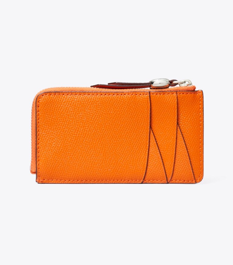Tory Burch designer portes-cartes Porte-cartes zippé Romy in Orange retour