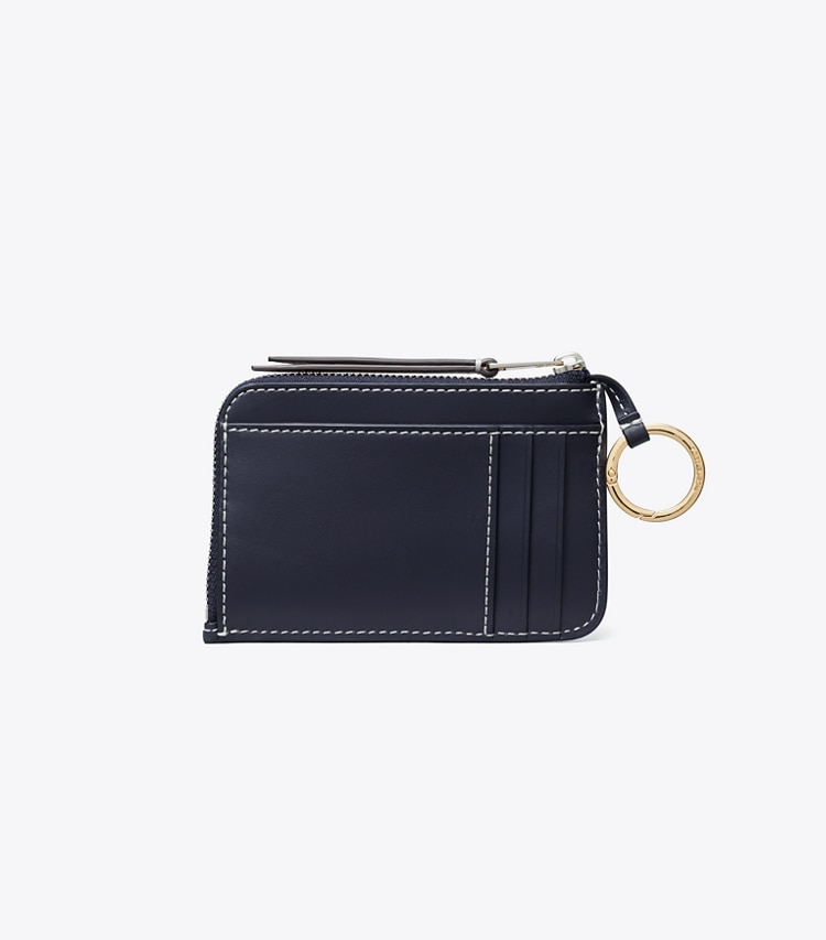 Tory Burch designer portes-cartes Porte-cartes zippé T Monogram dans Tory Navy retour