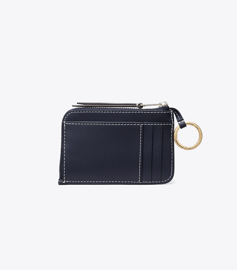 Tory Burch designer portes-cartes Porte-cartes zippé T Monogram dans Tory Navy retour