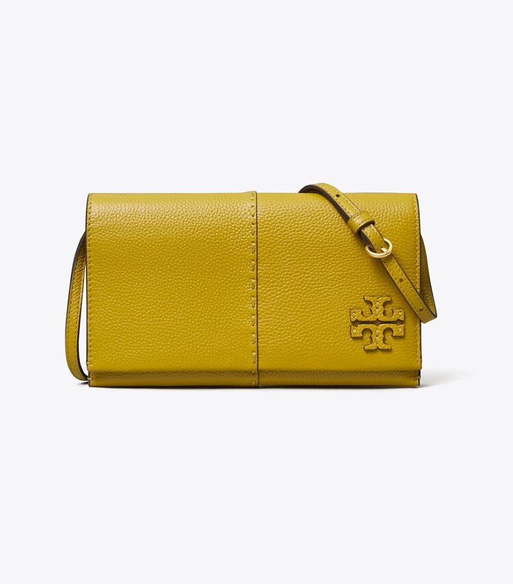 Tory Burch designer mini sacs Portefeuille à bandoulière McGraw in Cactus Green front