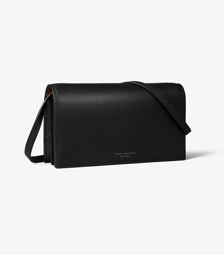 Tory Burch designer mini sacs Portefeuille à bandoulière Perry in Black angle