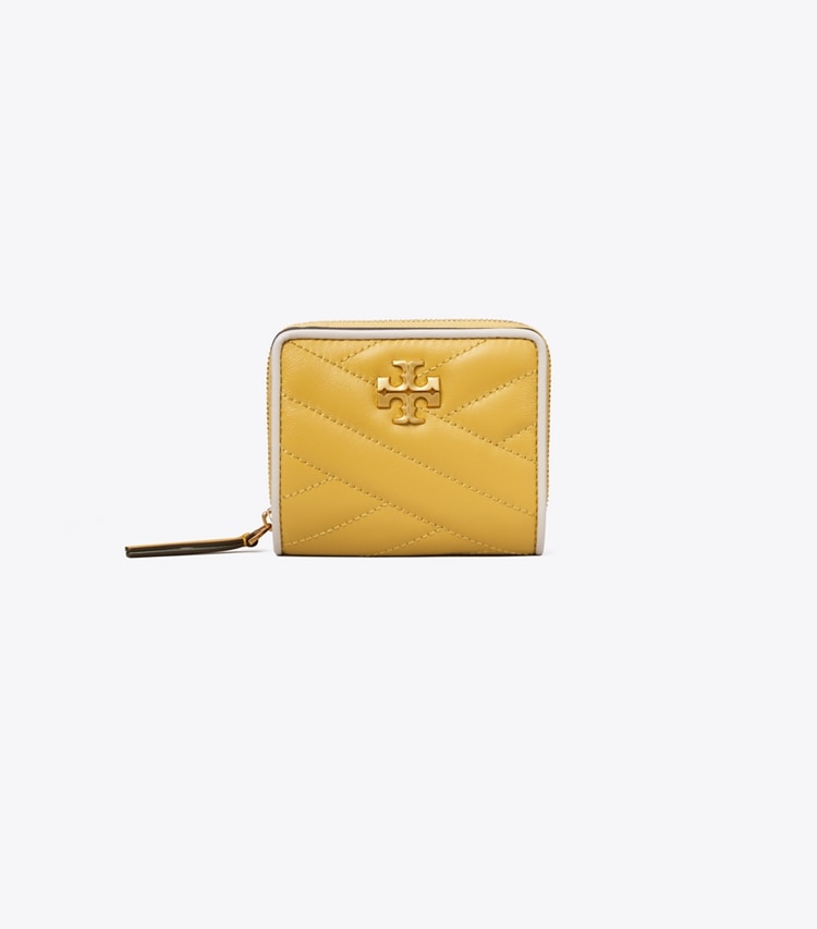 Tory Burch designer portefeuilles Portefeuille à deux volets Kira Chevron dans Golden Sunset de face