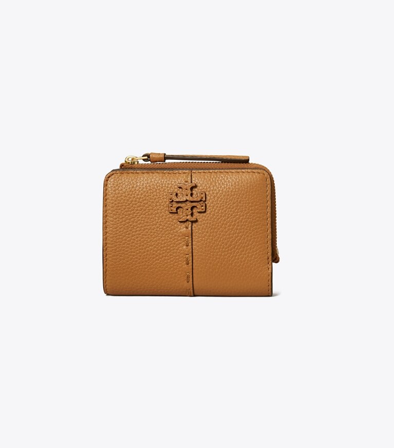 Tory Burch designer portefeuilles Portefeuille à deux volets McGraw in Tiramisu angle