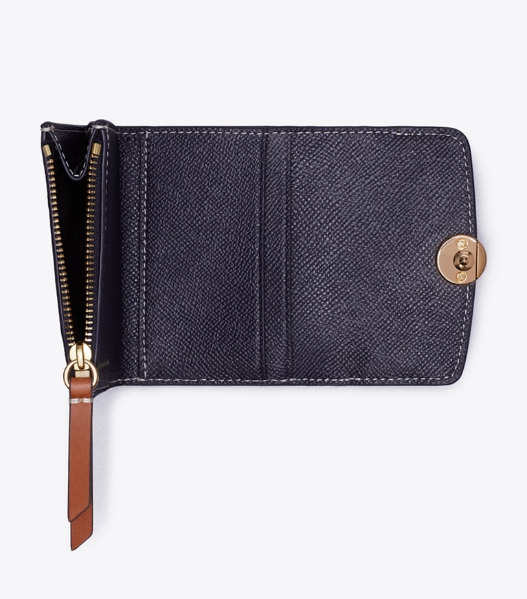 Tory Burch designer portefeuilles Portefeuille à rabat Romy T Monogram dans Tory Navy supplémentaire