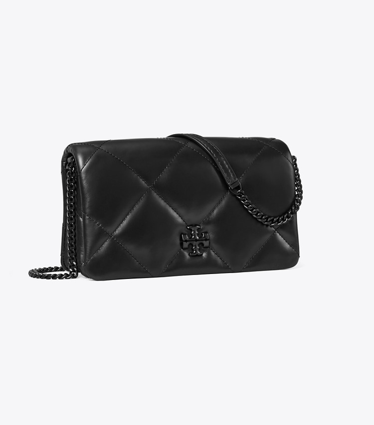 Tory Burch designer mini sacs Portefeuille chaîne Kira à matelassage losange in Black angle