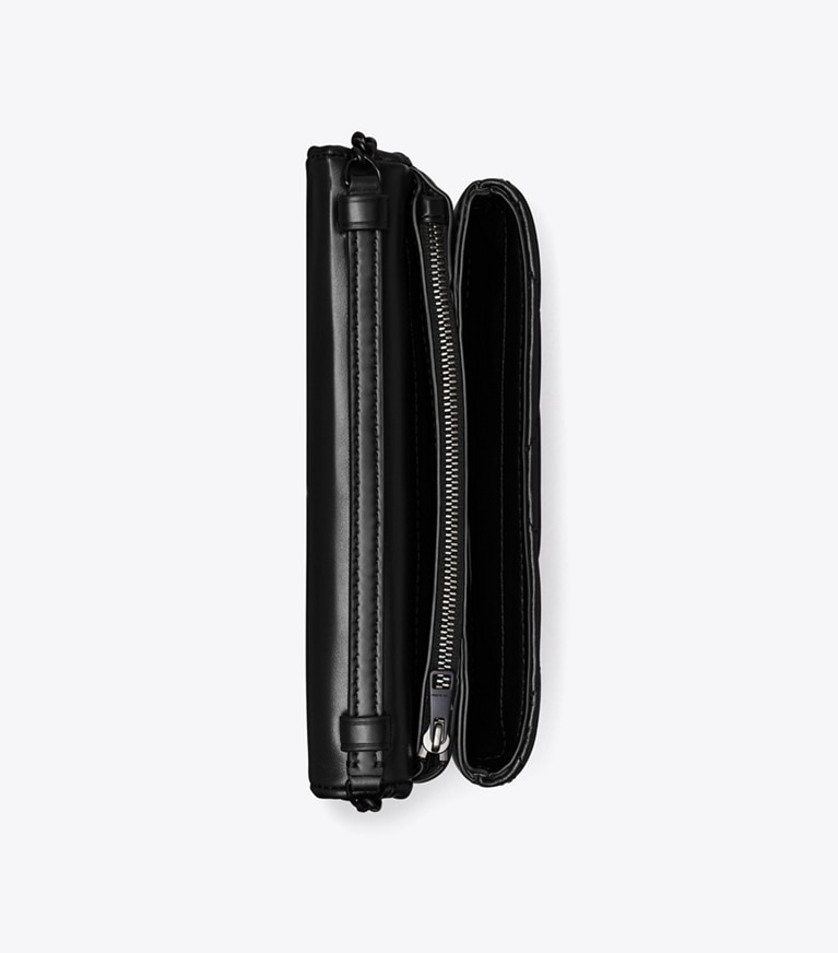 Tory Burch designer mini sacs Portefeuille chaîne Kira à matelassage losange in Black angle