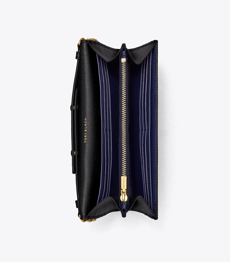 Tory Burch designer mini sacs Portefeuille chaîne Robinson in Black angle