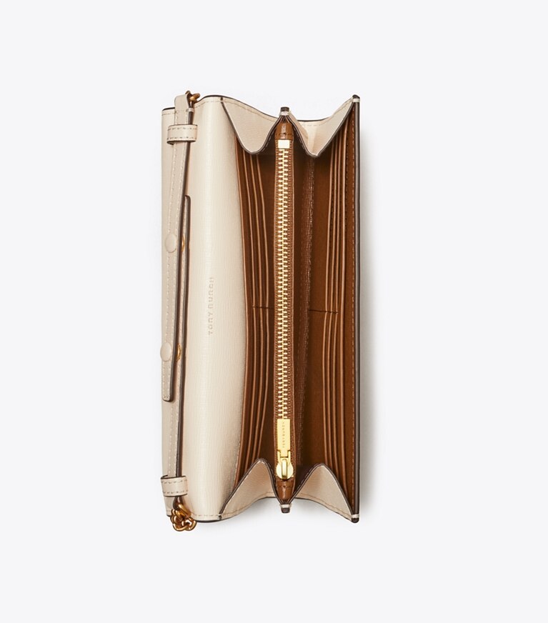 Tory Burch designer mini sacs Portefeuille chaîne Robinson in New Cream angle