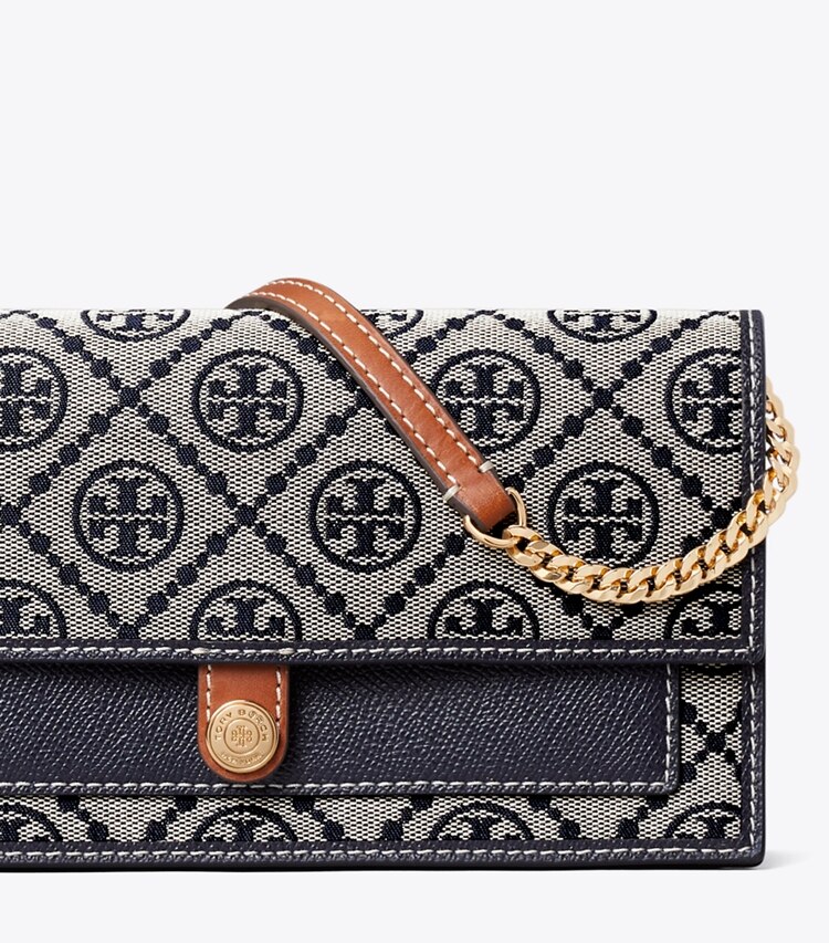 Tory Burch designer sacs à bandoulière Portefeuille chaîne T Monogram in TORY NAVY informations
