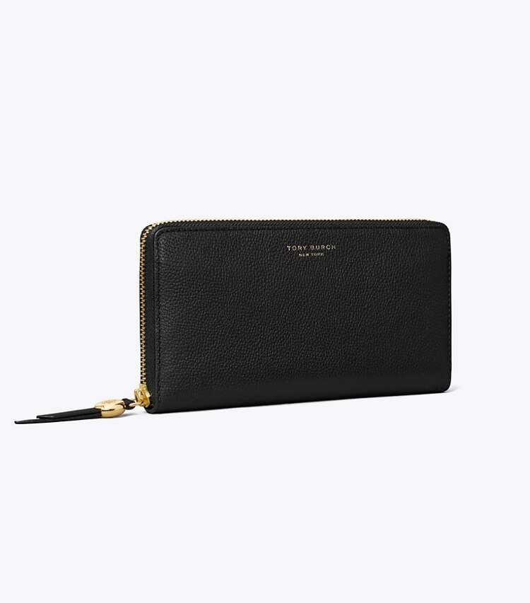 Tory Burch designer portefeuilles Portefeuille continental zippé Romy in Black angle
