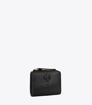 Tory Burch designer portefeuilles Portefeuille deux volets McGraw dans Black angle