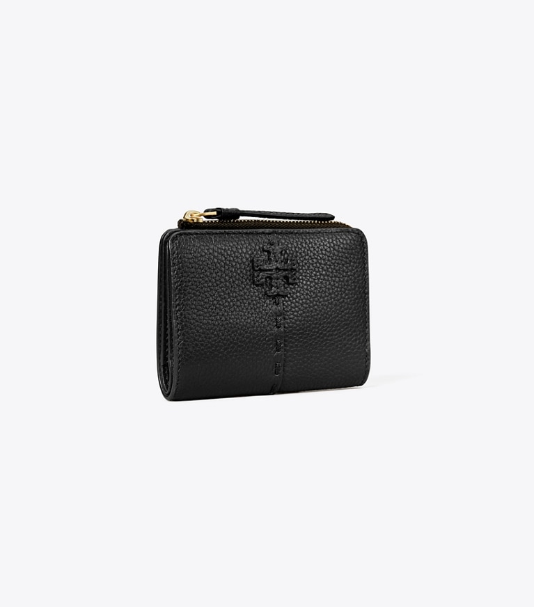 Tory Burch designer portefeuilles Portefeuille deux volets McGraw dans Black angle