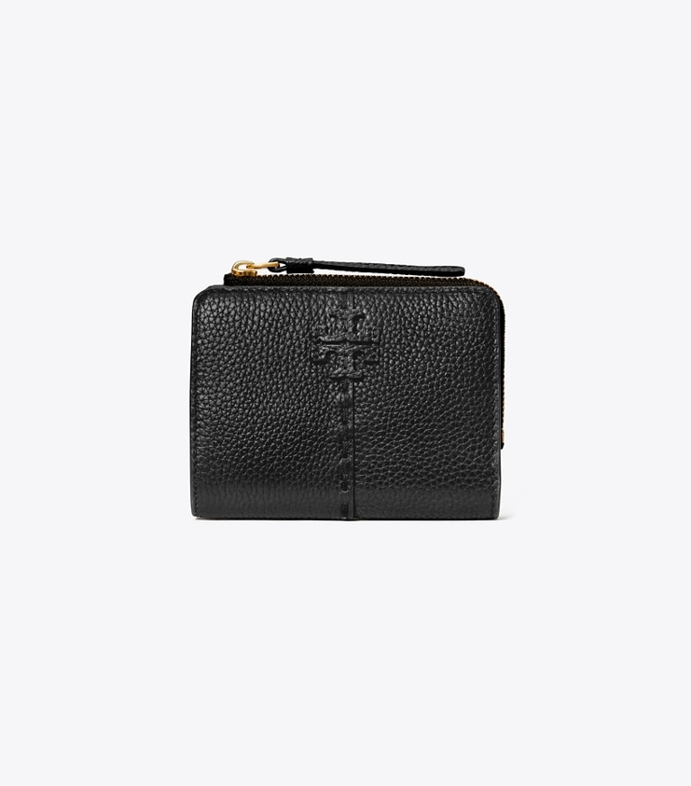 Tory Burch designer portefeuilles Portefeuille deux volets McGraw dans Black de face
