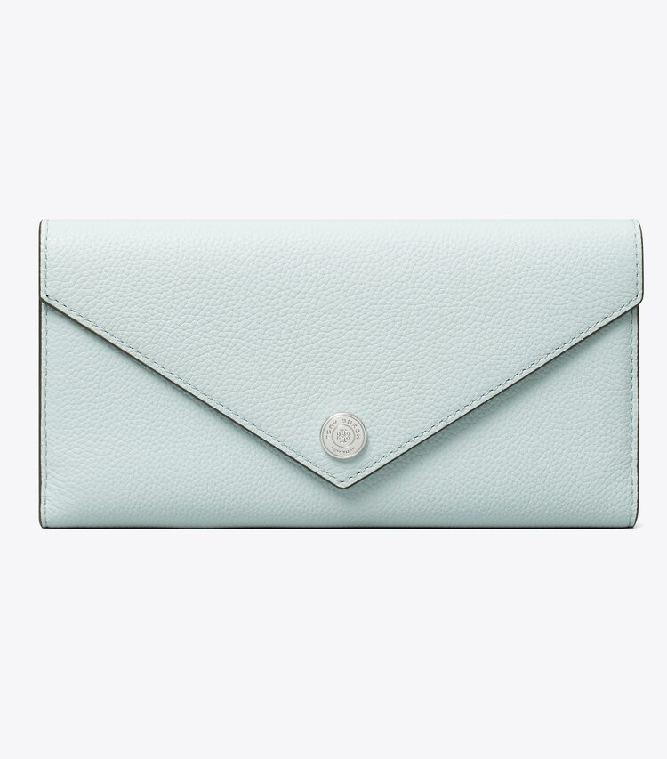 Tory Burch designer portefeuilles Portefeuille grainé dans Sea de face