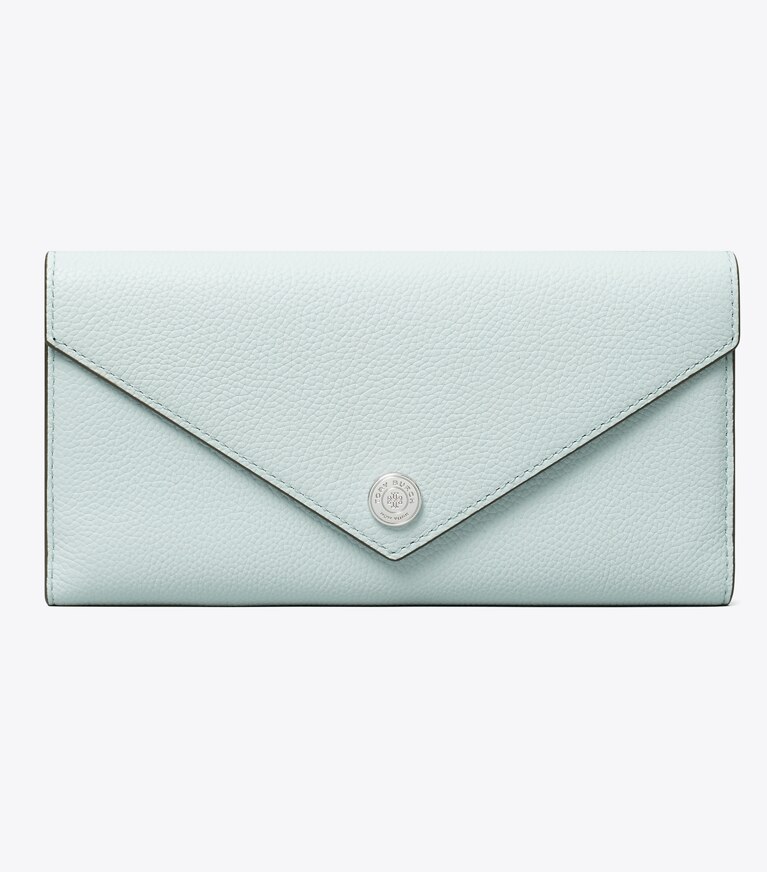 Tory Burch designer portefeuilles Portefeuille grainé dans Sea de face
