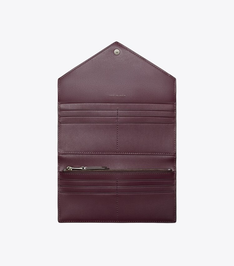 Tory Burch designer portefeuilles Portefeuille long à blocs de couleurs dans Soft Custard Multi vue du dessus